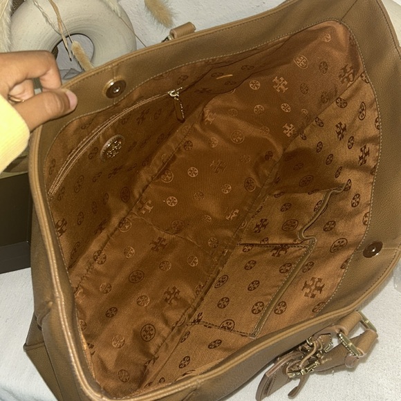 TORY BURCH - Large Brown Leather Tote bag - Picture 10 of 13